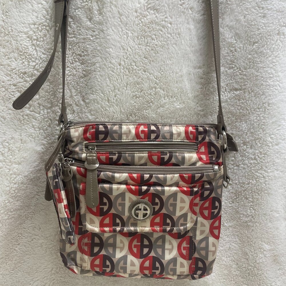 Giani Bernini Colorful Logo Design Crossbody Bag w/Coin Purse Silver Accents
